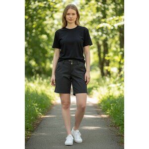 Columbia Bermuda Shorts Womens 8 Black Omni-Shield Hiking Quick Dry Stretch Camp